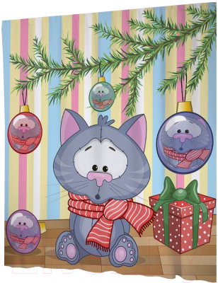 Шторка-занавеска для ванны JoyArty Отражение в украшениях / sc_19392 - фото