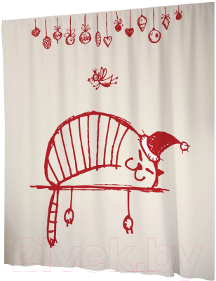 Шторка-занавеска для ванны JoyArty Сон в новогоднюю ночь / sc_20022 - фото