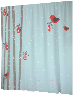 Шторка-занавеска для ванны JoyArty Украшение леса / sc_20032 - фото