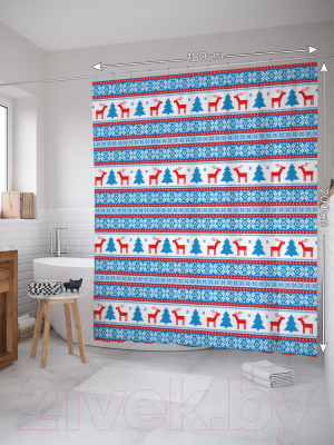 Шторка-занавеска для ванны JoyArty Зимние полосы / sc_20036
