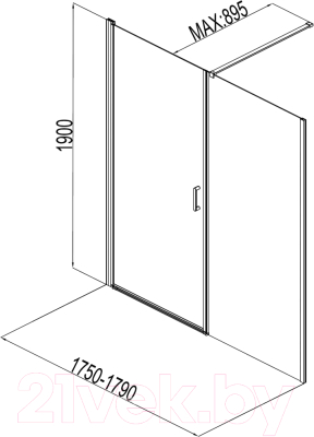 Душевая дверь Aquanet Cinetic 90x90 / 254242