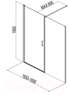 Душевая дверь Aquanet Cinetic 90x80 / 254241