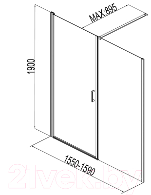 Душевая дверь Aquanet Cinetic 80x80 / 254239