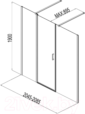 Душевая дверь Aquanet Cinetic 120x90 / 254244