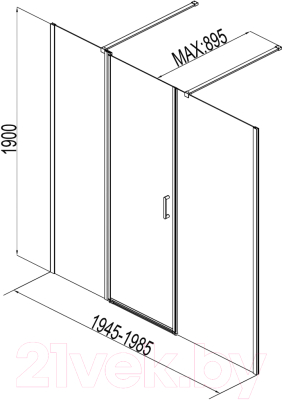 Душевая дверь Aquanet Cinetic 120x80 / 254243