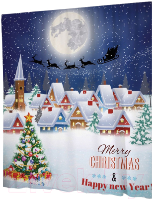 Шторка-занавеска для ванны JoyArty Снежный городок / sc_20307 - фото