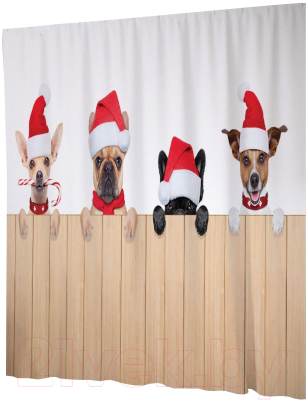 Шторка-занавеска для ванны JoyArty Веселые собачки / sc_20309 - фото