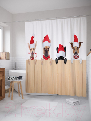 Шторка-занавеска для ванны JoyArty Веселые собачки / sc_20309
