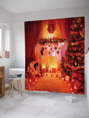 Шторка-занавеска для ванны JoyArty Перед праздником / sc_20313