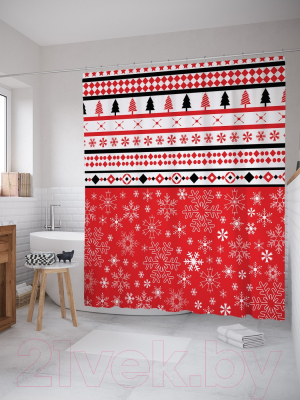 Шторка-занавеска для ванны JoyArty Зимнее волшебство / sc_20320