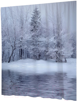 Шторка-занавеска для ванны JoyArty Речной холод / sc_21428 - фото