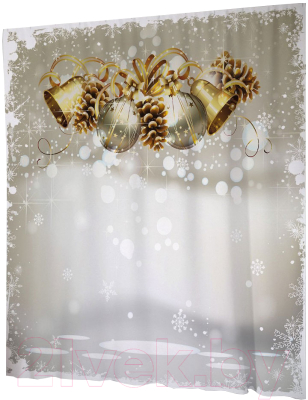 Шторка-занавеска для ванны JoyArty Рождественские колокольчики / sc_21440 - фото