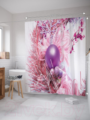Шторка-занавеска для ванны JoyArty Настроение праздника / sc_21464