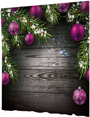 Шторка-занавеска для ванны JoyArty Шары для елки / sc_21477 - фото