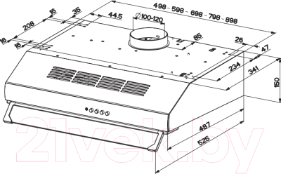 Вытяжка плоская Faber 741 PB W A60