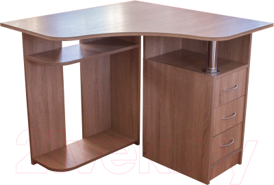 Компьютерный стол Компас-мебель КС-003-03 (дуб сонома светлый) - фото