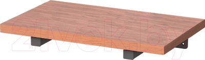 Полка Millwood Настенная с кронштейном 40x20 (дуб табачный Craft/черный) - фото