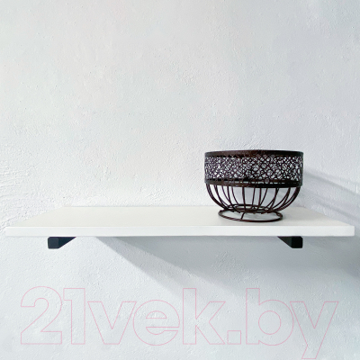 Полка Millwood Настенная с кронштейном 40x20 (белый/черный)