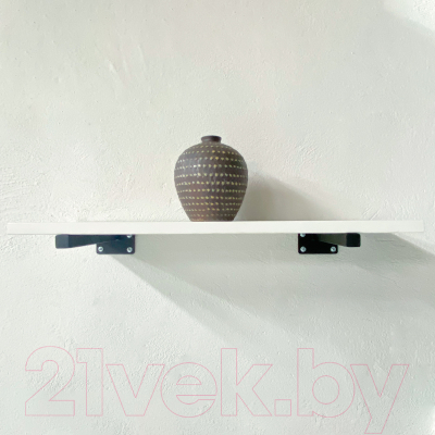 Полка Millwood Настенная с кронштейном 40x20 (белый/черный)