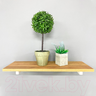 Полка Millwood Настенная с кронштейном 40x20 (дуб золотой Craft/белый)