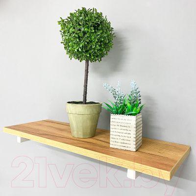 Полка Millwood Настенная с кронштейном 40x20 (дуб золотой Craft/белый)