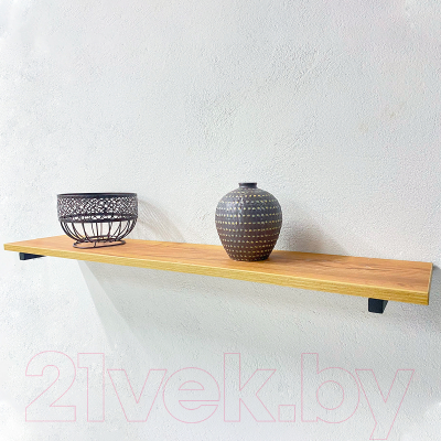 Полка Millwood Настенная с кронштейном 60x20 (дуб золотой Craft/черный)