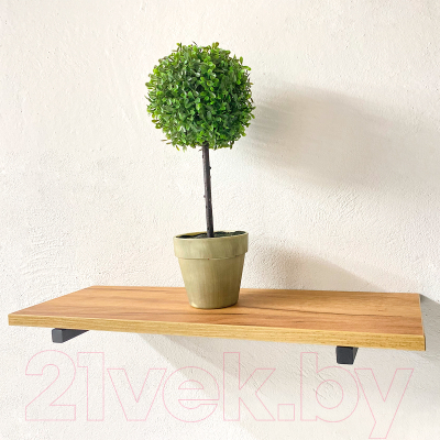 Полка Millwood Настенная с кронштейном 60x20 (дуб табачный Craft/черный)