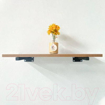 Полка Millwood Настенная с кронштейном 60x20 (дуб табачный Craft/черный)