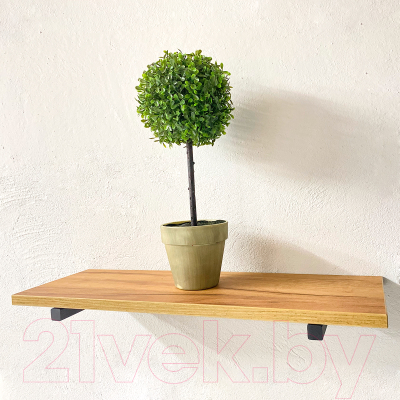 Полка Millwood Настенная с кронштейном 60x20 (дуб табачный Craft/черный)