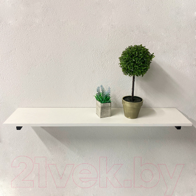 Полка Millwood Настенная с кронштейном 60x20 (белый/черный)