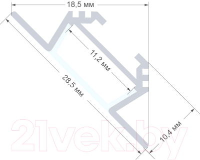 Профиль для светодиодной ленты Apeyron Electrics Угловой 08-03