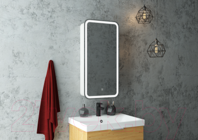 Шкаф с зеркалом для ванной Континент Elliott Led 40х80 R