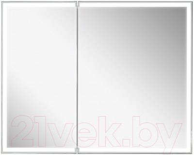 Шкаф с зеркалом для ванной Континент Allure Led 100х80 (с датчиком движения и розеткой) - фото