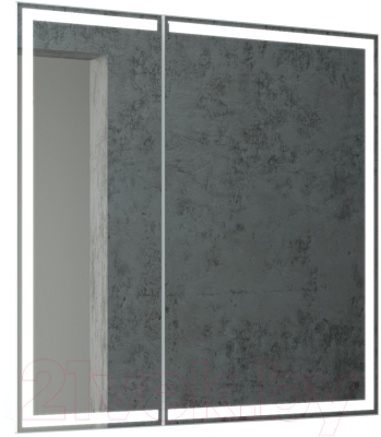 Шкаф с зеркалом для ванной Континент Allure Led 80х80 (с датчиком движения и розеткой) - фото