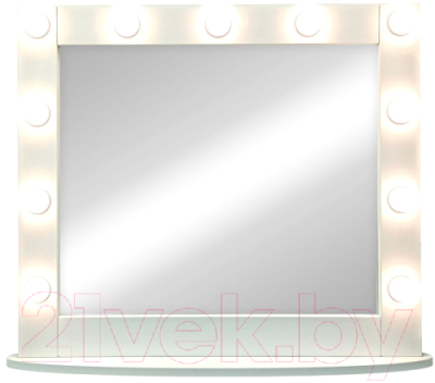 Зеркало Континент Гримерное 11 ламп 80х70 (белый) - фото