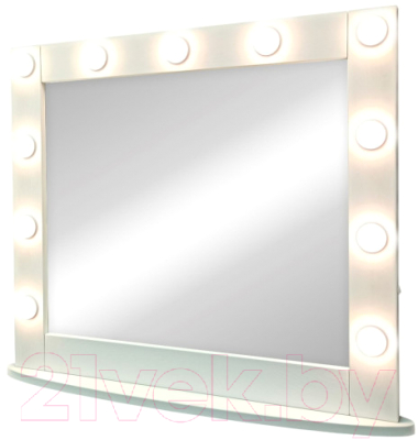 Зеркало Континент Гримерное 11 ламп 80х70 (белый)
