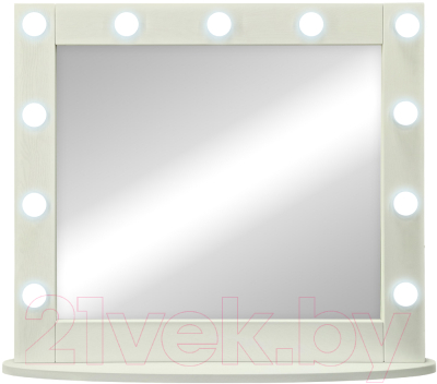 Зеркало Континент Гримерное 11 ламп 80х70 (белый)