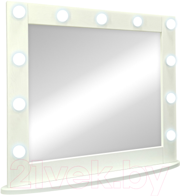 Зеркало Континент Гримерное 11 ламп 80х70 (белый)