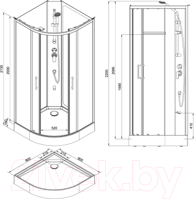 Душевая кабина Aquanet Passion R 2.0 / 263868