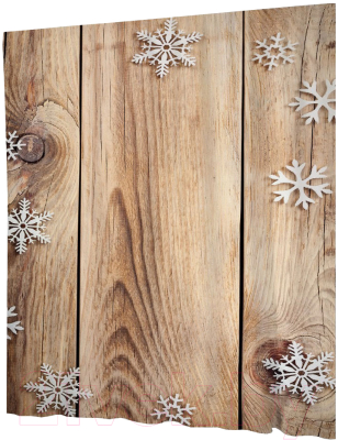 Шторка-занавеска для ванны JoyArty Снежинки на досках / sc_37046 - фото