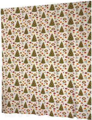 Шторка-занавеска для ванны JoyArty Новогодний лес / sc_37085 - фото