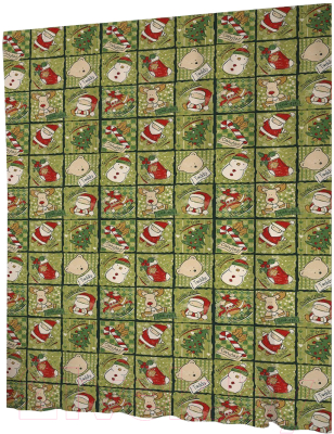 Шторка-занавеска для ванны JoyArty Рождественская плитка / sc_37105 - фото