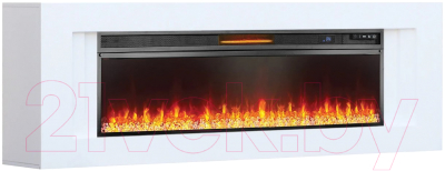 Каминокомплект Смолком Line V60 + Vision 60 LOG LED (бьянко белый)