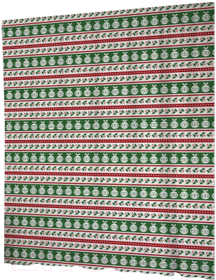 Шторка-занавеска для ванны JoyArty Новогодние полосы / sc_37156 - фото