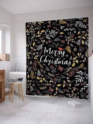 Шторка-занавеска для ванны JoyArty С Рождеством / sc_37167