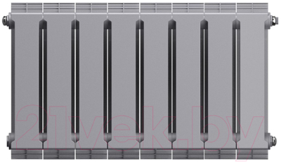 Радиатор биметаллический Royal Thermo PianoForte 300 Silver Satin (8 секций)