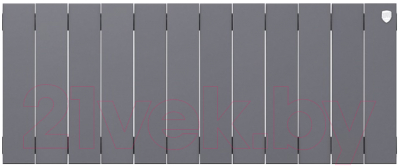 Радиатор биметаллический Royal Thermo PianoForte 300 Silver Satin (12 секций) - фото
