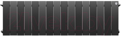 Радиатор биметаллический Royal Thermo PianoForte 300 Silver Noir Sable (16 секций) - фото