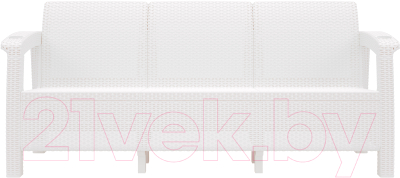 Диван садовый Альтернатива Ротанг-плюс / М8349 (белый) - фото
