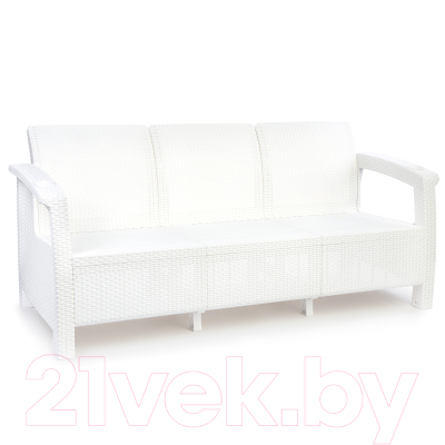 Диван садовый Альтернатива Ротанг-плюс / М8349 (белый)